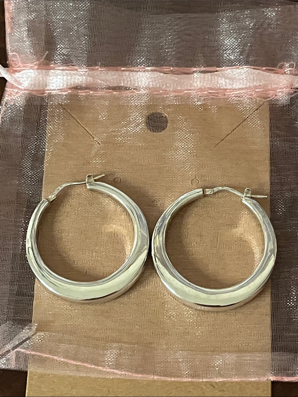 .950 Milor Italy Signed Silver Hoop Earrings